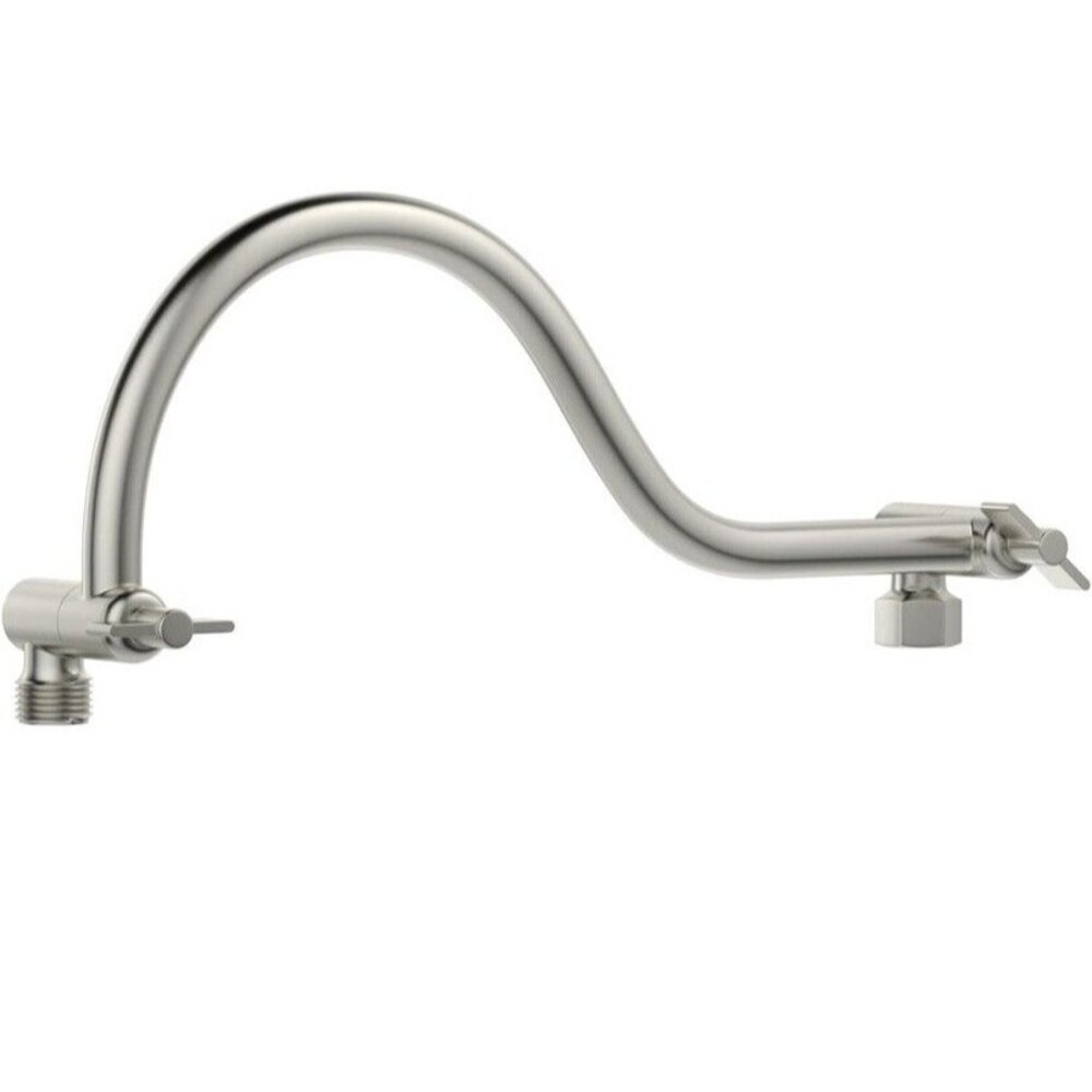 Adjustable Shower Extension Arm Brushed Nickel 10.8" Solid Brass 360° NOTG